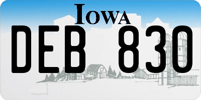 IA license plate DEB830