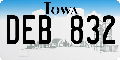 IA license plate DEB832