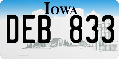 IA license plate DEB833