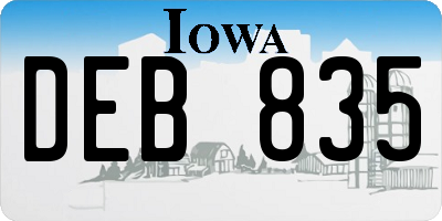 IA license plate DEB835