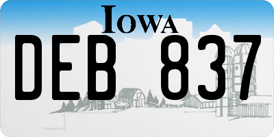 IA license plate DEB837