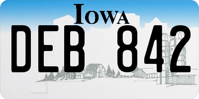 IA license plate DEB842
