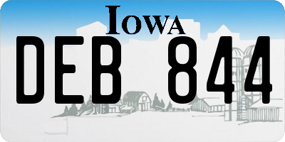IA license plate DEB844