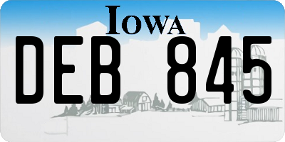 IA license plate DEB845