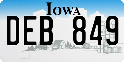 IA license plate DEB849