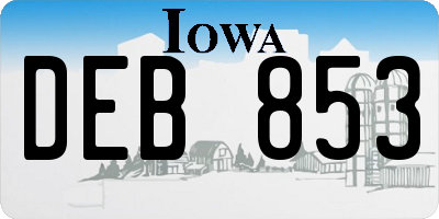 IA license plate DEB853