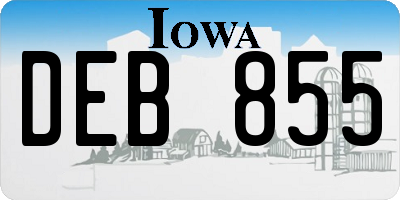 IA license plate DEB855