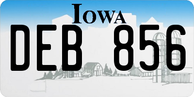 IA license plate DEB856