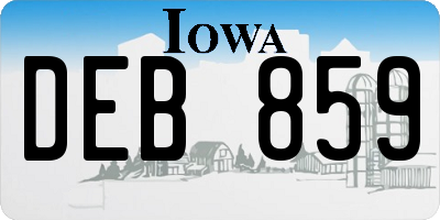 IA license plate DEB859