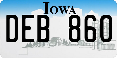 IA license plate DEB860