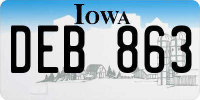 IA license plate DEB863