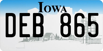 IA license plate DEB865