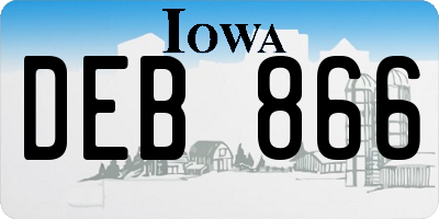 IA license plate DEB866
