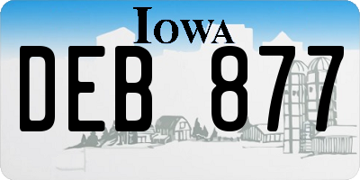 IA license plate DEB877