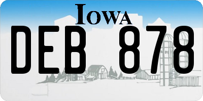 IA license plate DEB878