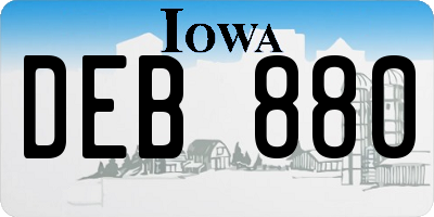 IA license plate DEB880