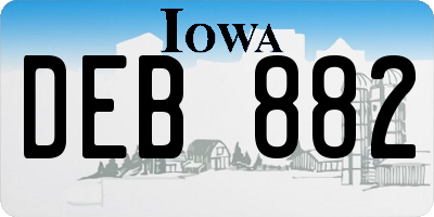 IA license plate DEB882