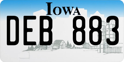 IA license plate DEB883