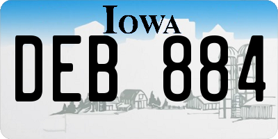 IA license plate DEB884