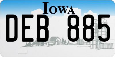 IA license plate DEB885