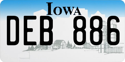 IA license plate DEB886
