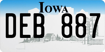 IA license plate DEB887