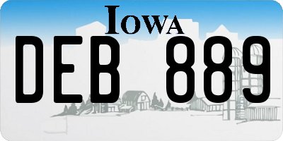 IA license plate DEB889
