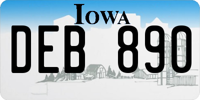 IA license plate DEB890