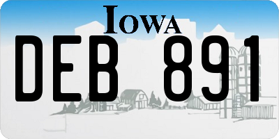 IA license plate DEB891