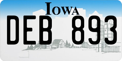 IA license plate DEB893