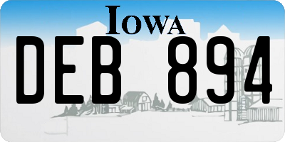 IA license plate DEB894