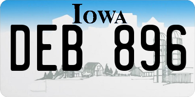 IA license plate DEB896