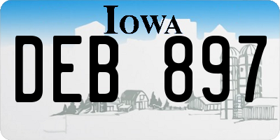 IA license plate DEB897