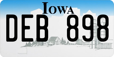 IA license plate DEB898