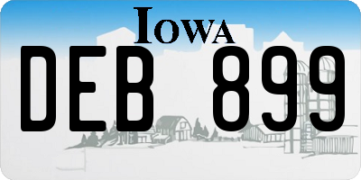 IA license plate DEB899