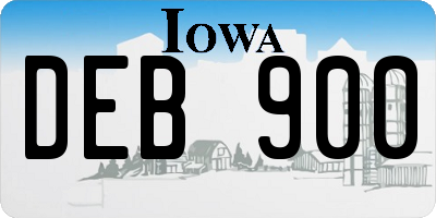 IA license plate DEB900