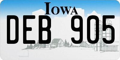 IA license plate DEB905