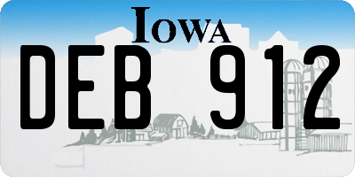 IA license plate DEB912