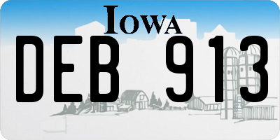 IA license plate DEB913
