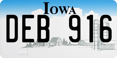 IA license plate DEB916