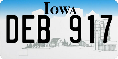 IA license plate DEB917