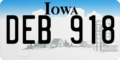 IA license plate DEB918