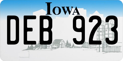 IA license plate DEB923