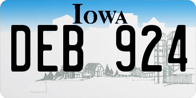 IA license plate DEB924