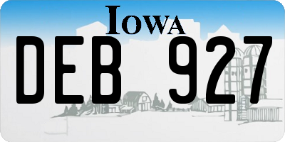 IA license plate DEB927