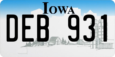 IA license plate DEB931