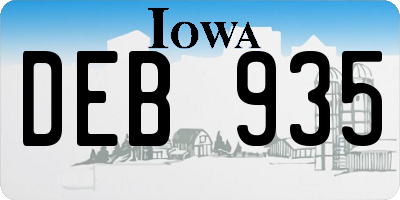 IA license plate DEB935