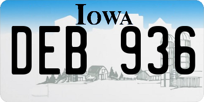 IA license plate DEB936