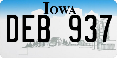IA license plate DEB937