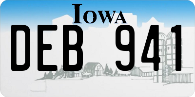 IA license plate DEB941